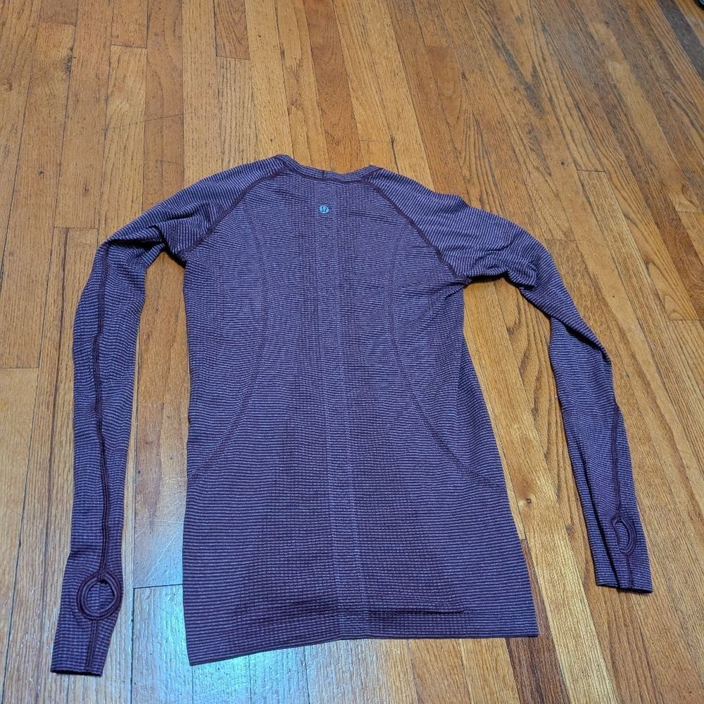 NWOT Lululemon Run Swiftly Tech Long Sleeve Heathered Plum Sz 6 RARE Shirt - Picture 5 of 7